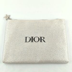 Dior Silver Shimmer Cosmetics Makeup Clutch Bag Pouch